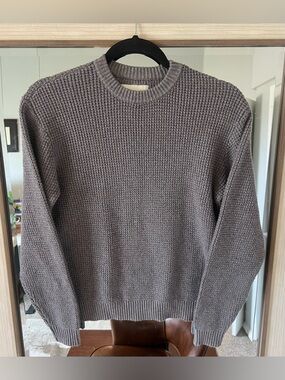 Abercrombie Kids waffle crew sweater in Grey Cotton size 13 14 extra Large